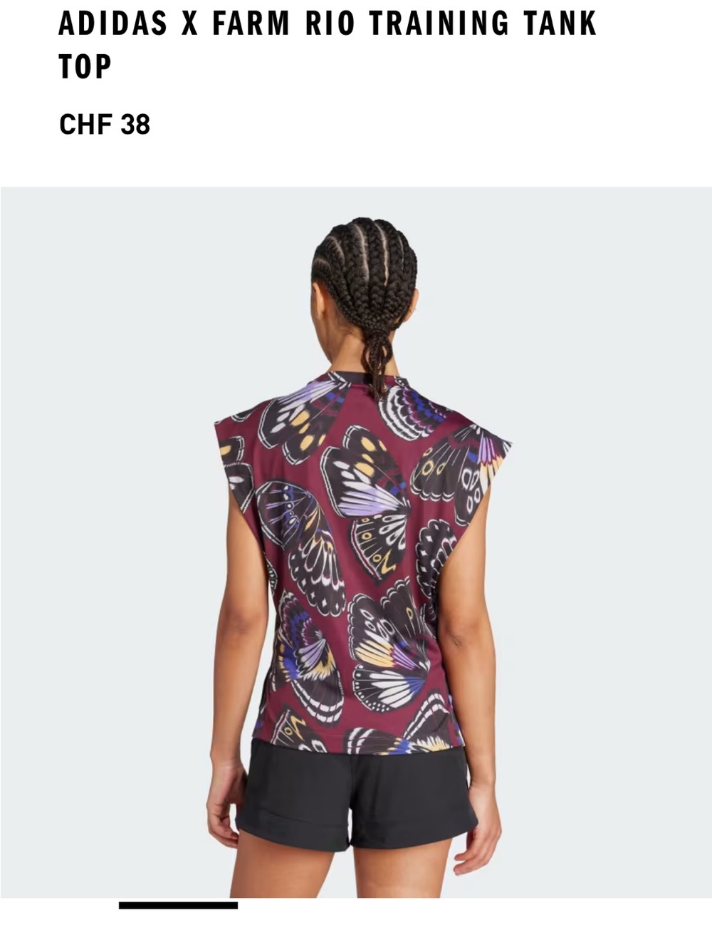 adidas Women's Maroon Butterfly Print Tank with Teal Logo - Picture 6 of 6
